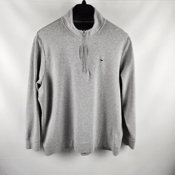Vineyard Vines Shirt Men XL Gray Performance L/S 1/4 Zip 1K000044 - Picture 1 of 8